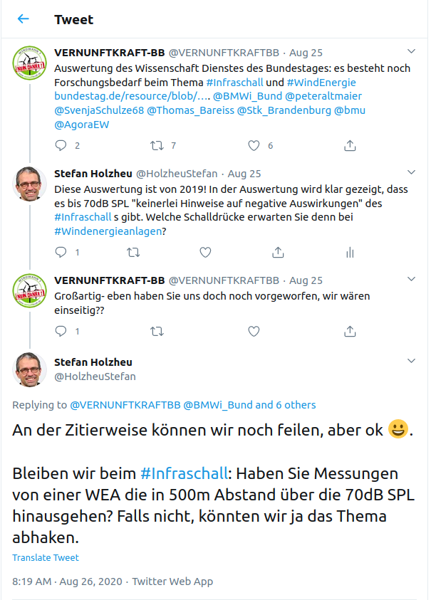 Twitter: Frage nach Schalldruckpegel